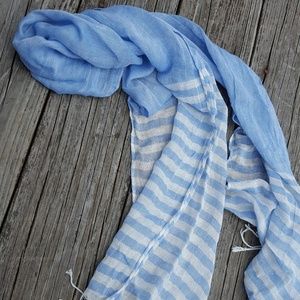 Light Blue and White Scarf